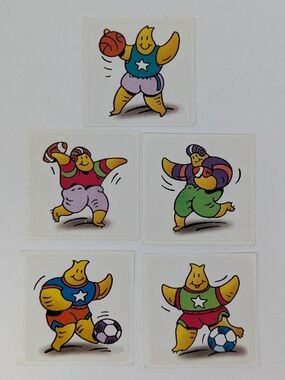 Vintage Stickers Star Character Sports Soccer Football Basketball Reward